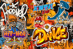 嘻哈街舞涂鸦个性舞蹈音乐背景墙