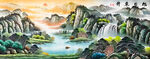 国画青绿山水