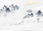 新中式石纹水墨山水