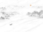 新中式石纹水墨山水