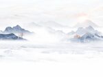 新中式蓝色山水