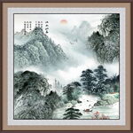 方形山水画