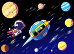 卡通流星星空