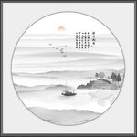 山水情水墨江南背景墙