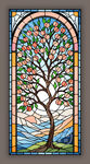 教堂蒂凡尼田园主题染色玻璃图案