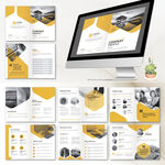 黄色企业画册AI设计模板