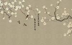 新中式花鸟背景墙 