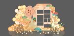 香槟色国潮新中式宝宝宴照片墙