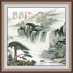 迎客松山水画