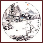圆形山水画