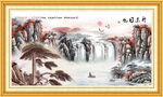 迎客松山水画