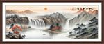 旭日东升山水画