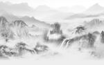 新中式山水背景墙