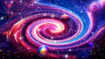 彩色绚丽旋涡宇宙星空