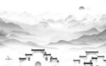 客厅 人气中式山水 TIF分层