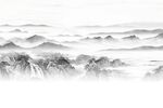 新中式山水背景墙