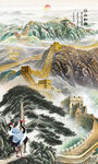 国画迎客松