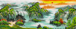 国画水墨山水画