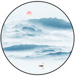 圆形山水画