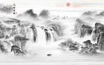 水墨画风景意境背景