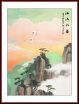 新中式竖版山水画装饰画