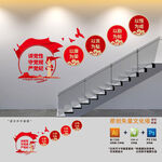 党员作风建设党建楼梯文化墙