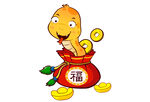 矢量蛇 福袋 新年素材