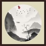 水墨山水无框画