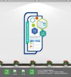蓝色企业公司办公室文化墙