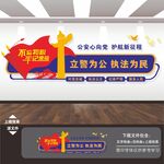 公安局派出所警营队背景墙形象墙