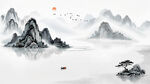 复古山水画背景