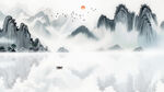 山水屏风背景