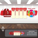 红色企业文化墙