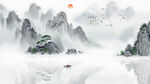 山水画电视背景墙 