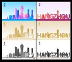 杭州城市矢量插画
