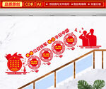 四个铁一般楼梯文化墙