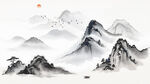 中式山水风景画