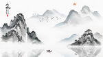 新中式山水背景