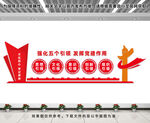 五个引领党建文化墙