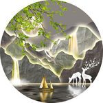 现代山水风景画