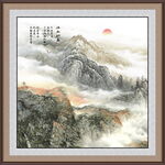 方形山水画