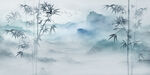 新中式水墨竹子背景