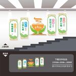 食堂餐厅楼梯间楼道文化墙