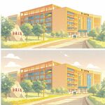西安财经大学 第二教学楼插画