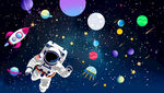 卡通星空宇航员