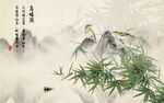 手绘花鸟背景