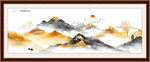 金色山水背景