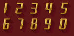 金黄色数字  金属字