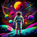 创意彩色缤纷宇宙插画