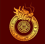 矢量烫金色龙纹